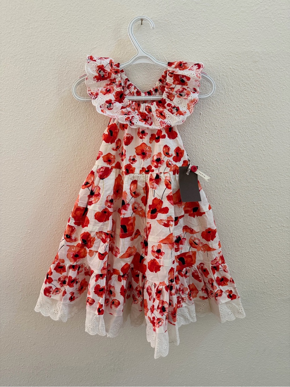 Matilda Jane White Dress with Red Floral Print